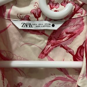 Zara pink birds dress